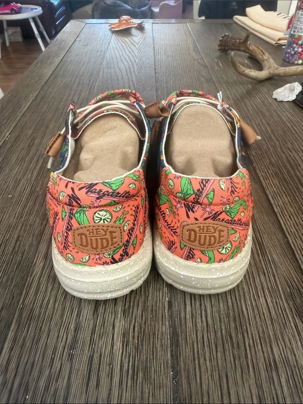 Hey Dude Women's Espadrilles Tropical Parrot Print - Red, Blue, Green